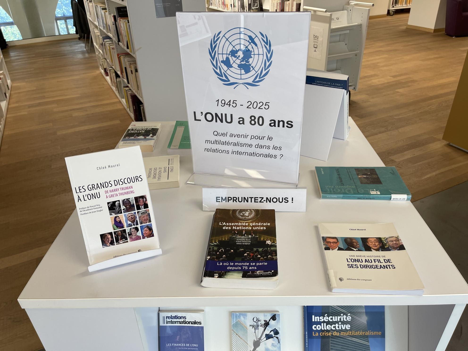 Table thématique 80 ans de l'ONU (1945-2025) | Bnu.fr