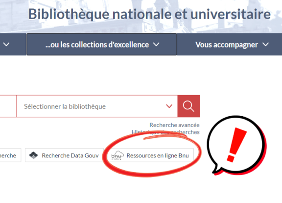 Image pour informer de l'incident sur les ressources en ligne de la Bnu 