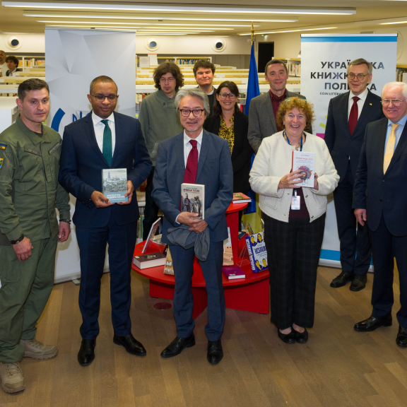 Photo lors de l'inauguration de l'actualité du livre ukrainien 