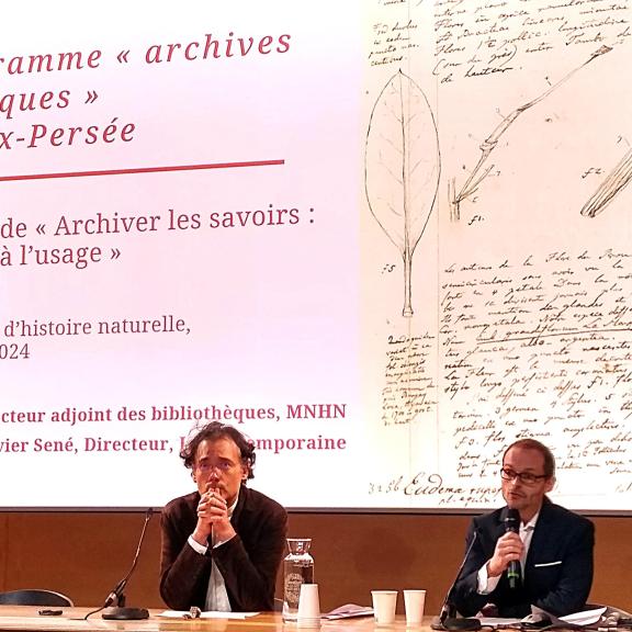 Photo prise pendant la journée d'étude Archiver les savoirs au Museum