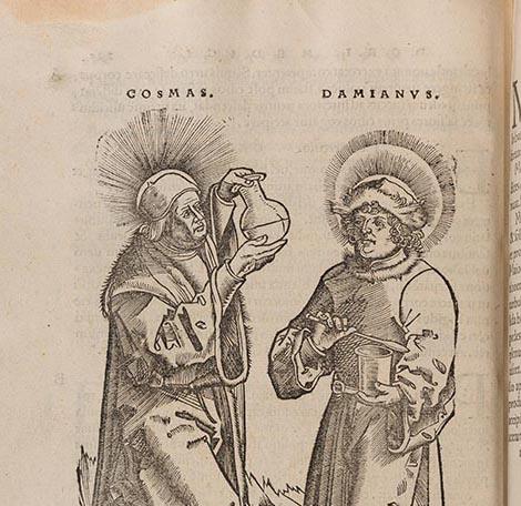 Zoom sur une double page de Experimentarius medicinae continens Trotulæ curandarum ægritudinum muliebrium...