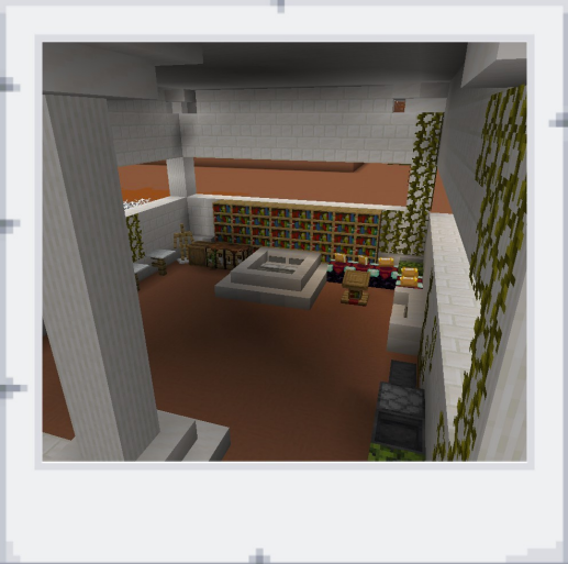 bibliothèque dans un temple minecraft