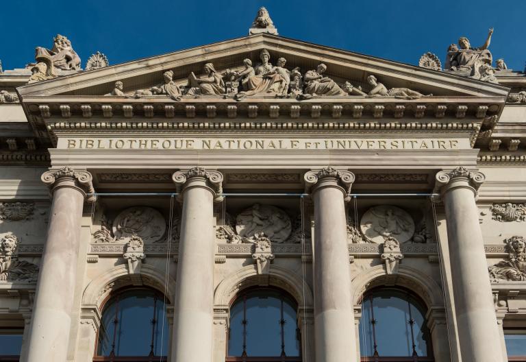 Fronton de la Bnu comme visuel pour accompagner l'article ReligiS