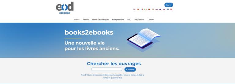 Image d'une capture d'écran montrant la page d'accueil du site EOD