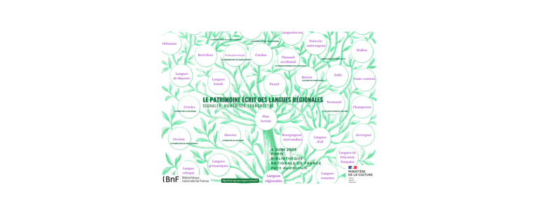 Visuel de la journée BnF/DGLFLF « Patrimoine écrit des langues régionales » du 4 juin 2025 © BnF / DCP, Sylvie Damase